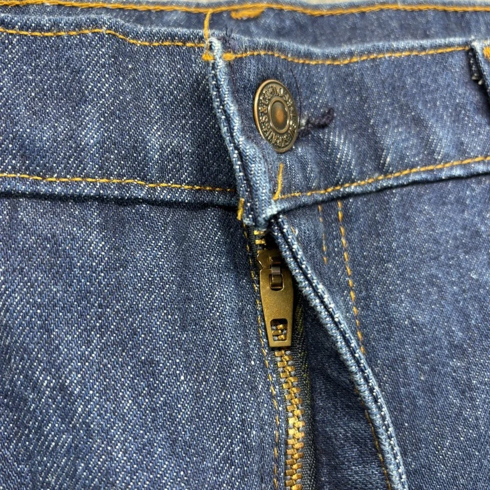 Vintage Levi's 20517 0217 Orange Tab 36x33 Blue Denim USA 80s Bootcut Western - Picture 4 of 16